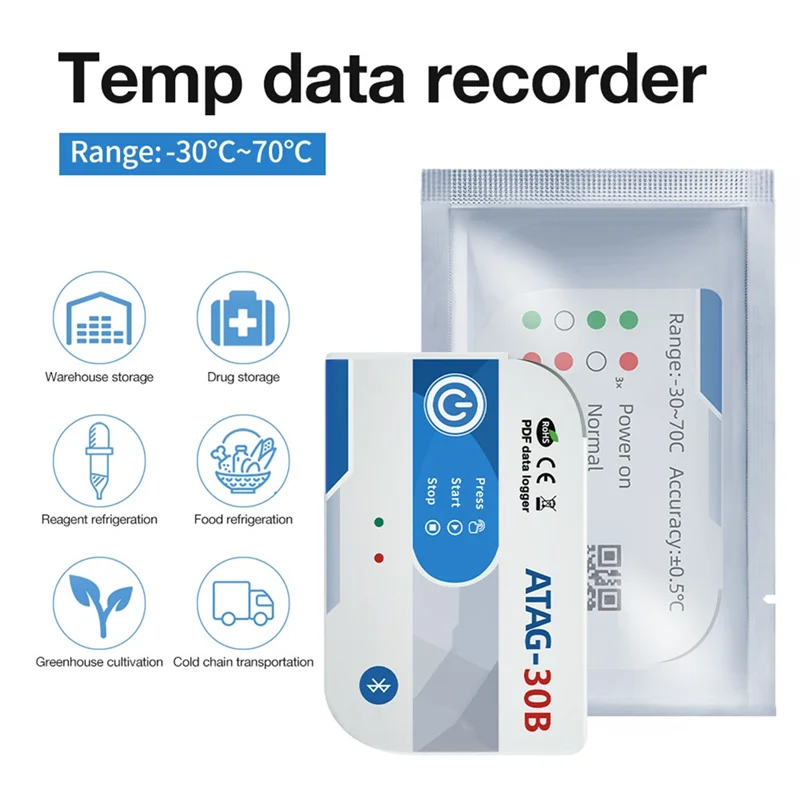 

SUNRI-высокоточный регистратор TEMP Mini USB Bluetooth регистратор данных температуры внутренний датчик 65000 точек для холодной цепи