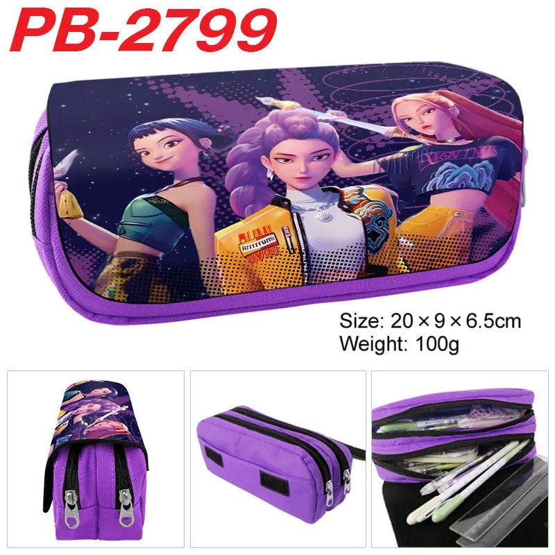 K-Pop Demon Hunters Anime Figuren Pu Stiftetui Student Cartoon Anime Stiftetui Schreibwaren Geldbörse Große Kapazität Aufbewahrungstasche Geschenk