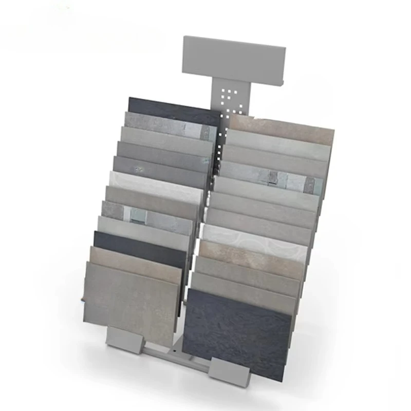 &c Manufacturer Slots Tile Simple Rack Stone Marble Quartz Ceramic Tile Glass Rack Metal Stand Flooring Sample Display Rack