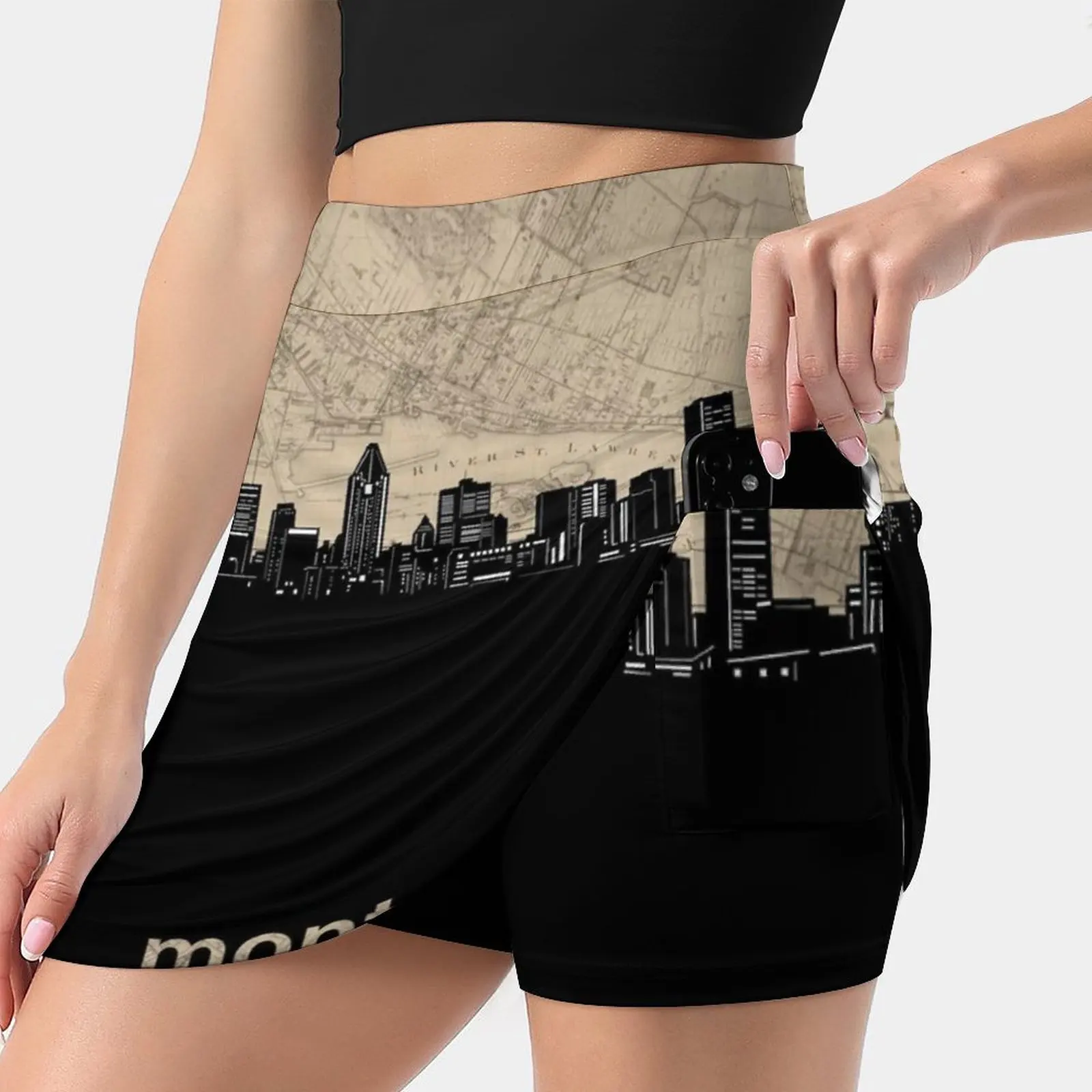 Montreal Skyline Women's skirt Mini Skirts A Line Skirt With Hide Pocket Montreal Canada Montreal Canada Montreal Skyline