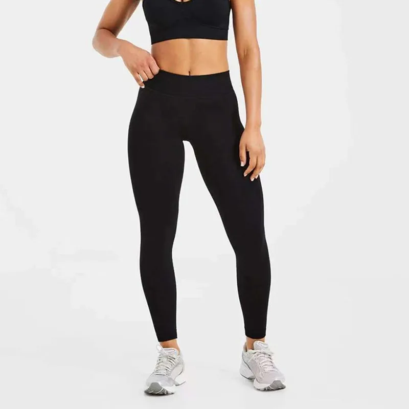 Nowe legginsy do jogi z wysokim stanem damskie, gładkie, bezszwowe spodnie, wysoce elastyczne, seksowne, modelujące pośladki, do ćwiczeń, biegania i fitnessu.