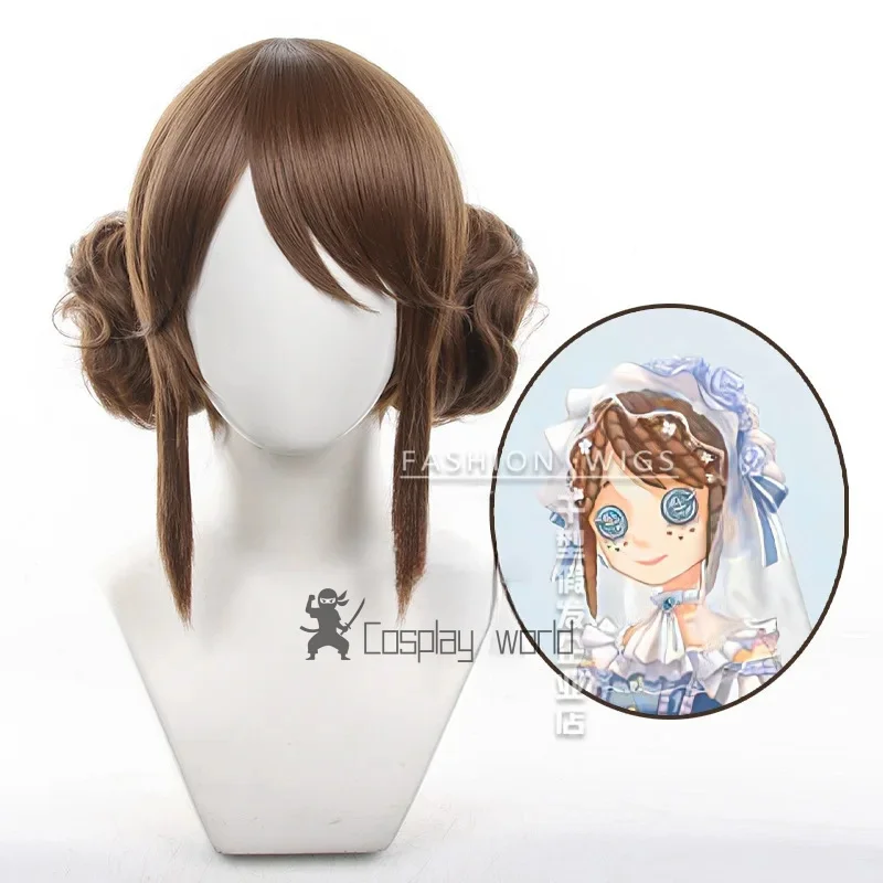 الهوية الخامس إيما وودز شعر مستعار تأثيري 35 سنتيمتر قصيرة الشعر الاصطناعية النساء الباروكات مقلد فروة الرأس بستاني حفلة الهالوين + غطاء شعر مستعار #1