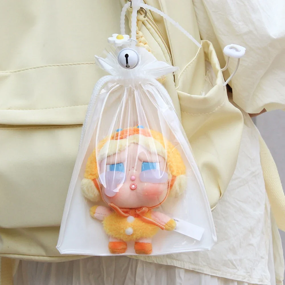 For Craybaby Mini Transparent Protective Cover Pendant Storage Display Bag Dolls Accessories for 17cm Labubu Doll Walking Bag