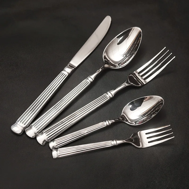High Quality Stainless Steel Cutlery Set Cheap Bulk Restaurant Flatware-Silverware Including Steak Knife for Parties Weddings