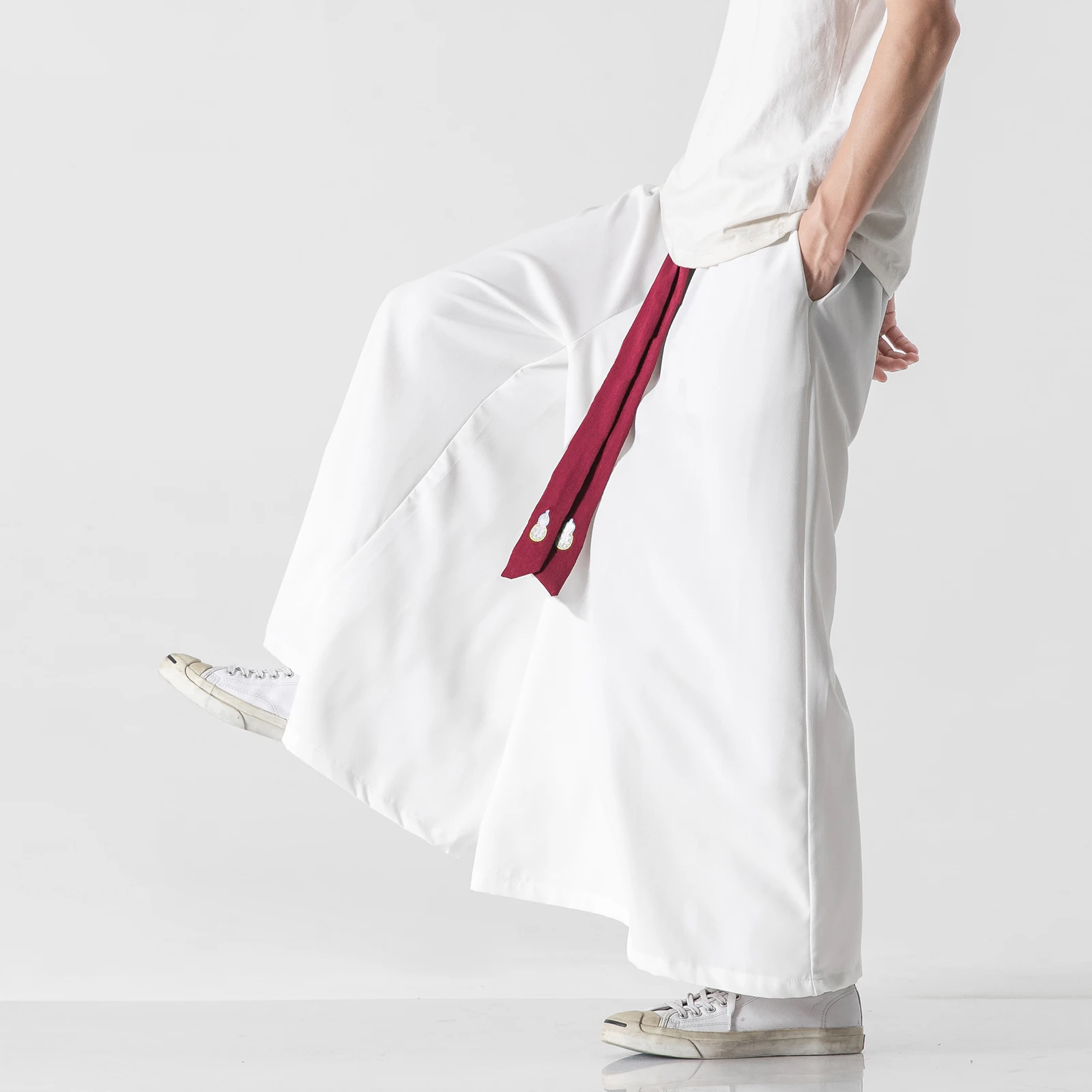 

Men Spring Summer Casual Wide Leg Pants Jogger Harem Pants Harajuku Style Baggy Pants Male Streetwear Korean Men Trousers