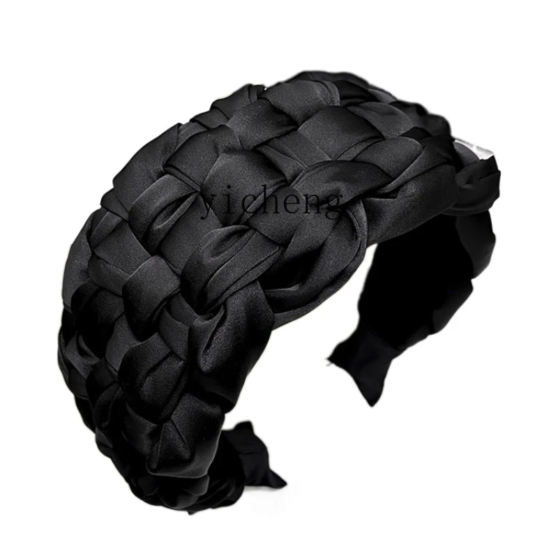 YY Satin Woven Super Wide Headband New High-End Bangs One Headdress