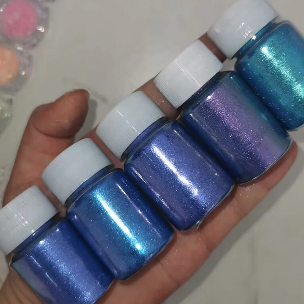 10 COLORI Aurora Neon Shimmer Glitter PoWDER Holo Ice Muscle Specchio Effetto Sfregamento Polvere Arcobaleno Sirena Manicure Immersione Powde