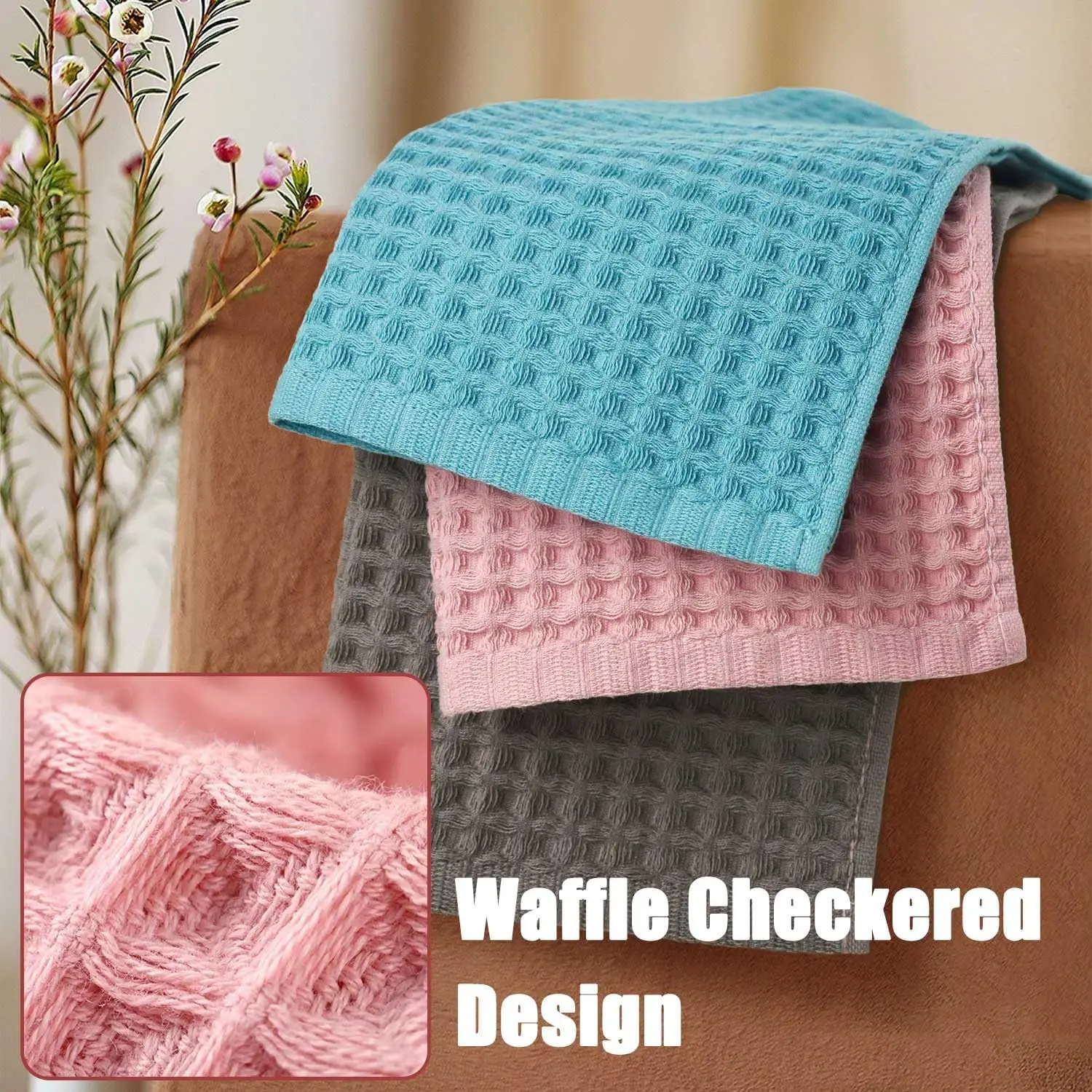 Microfiber Towel Cleaning Cloth Honeycomb Pineapple Grid Towels Waffle Car Wash Absorbent Rag Fast Drying Household Scouring Pad