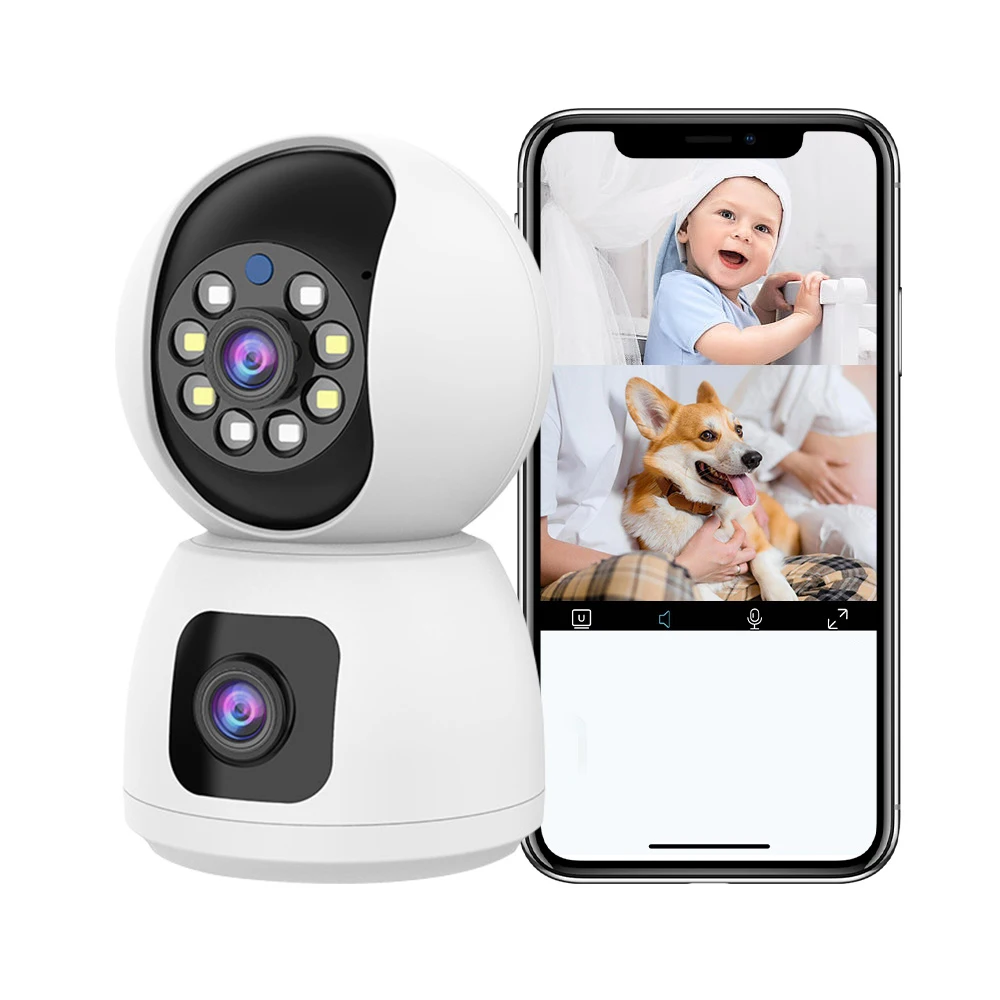 

Home Security 2-way Audio WiFi CCTV Camera 2MP Dual Lens 360 Panoramic P2P Wireless Baby Dog Monitor Analog Cam