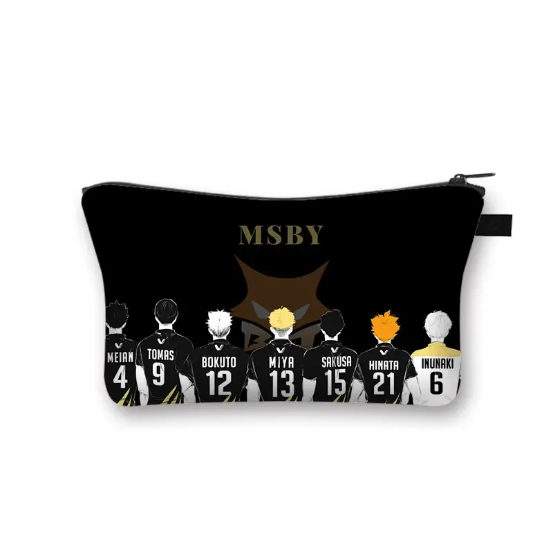 Anime Haikyuu MSBY Print Cosmetic Case Haikyuu!! Shoyo Volleyball  Makeup Storage Pouch Oya Oya Oya Beauty Bag Wash Bag Gift