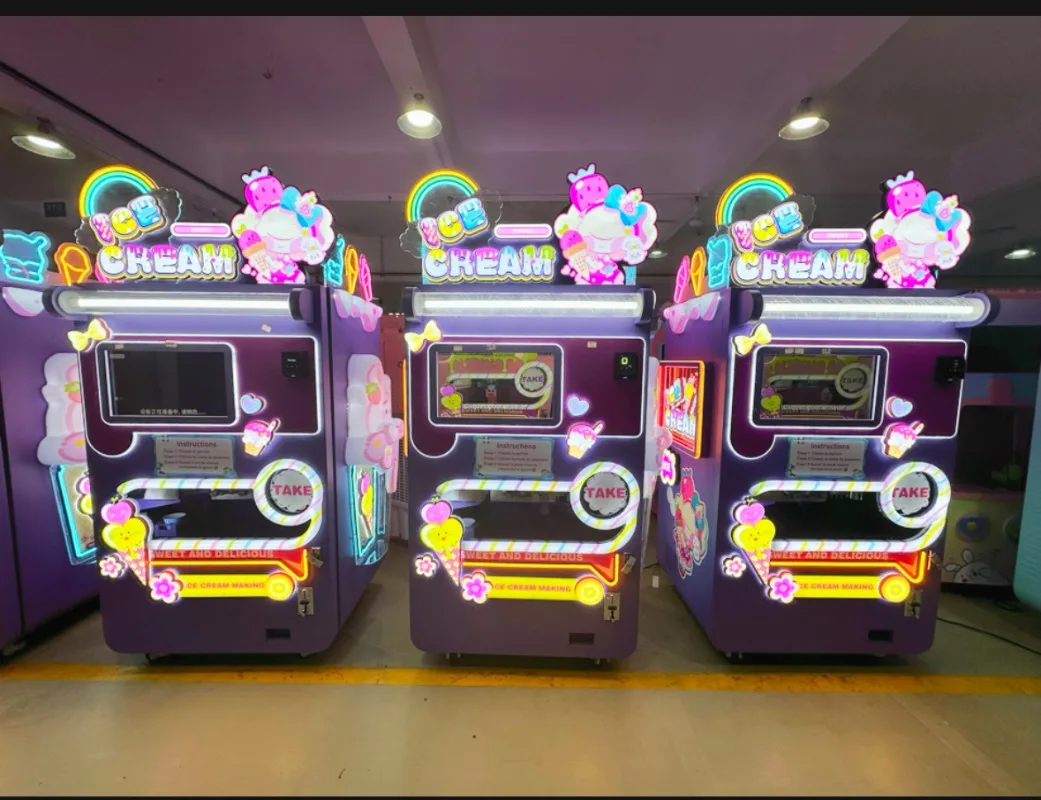 Luxury Commercial Ice Cream Vending Machine Elegant Appearance Ambient Lighting Multi‑payment Unmanned Maker For High‑end Hotel