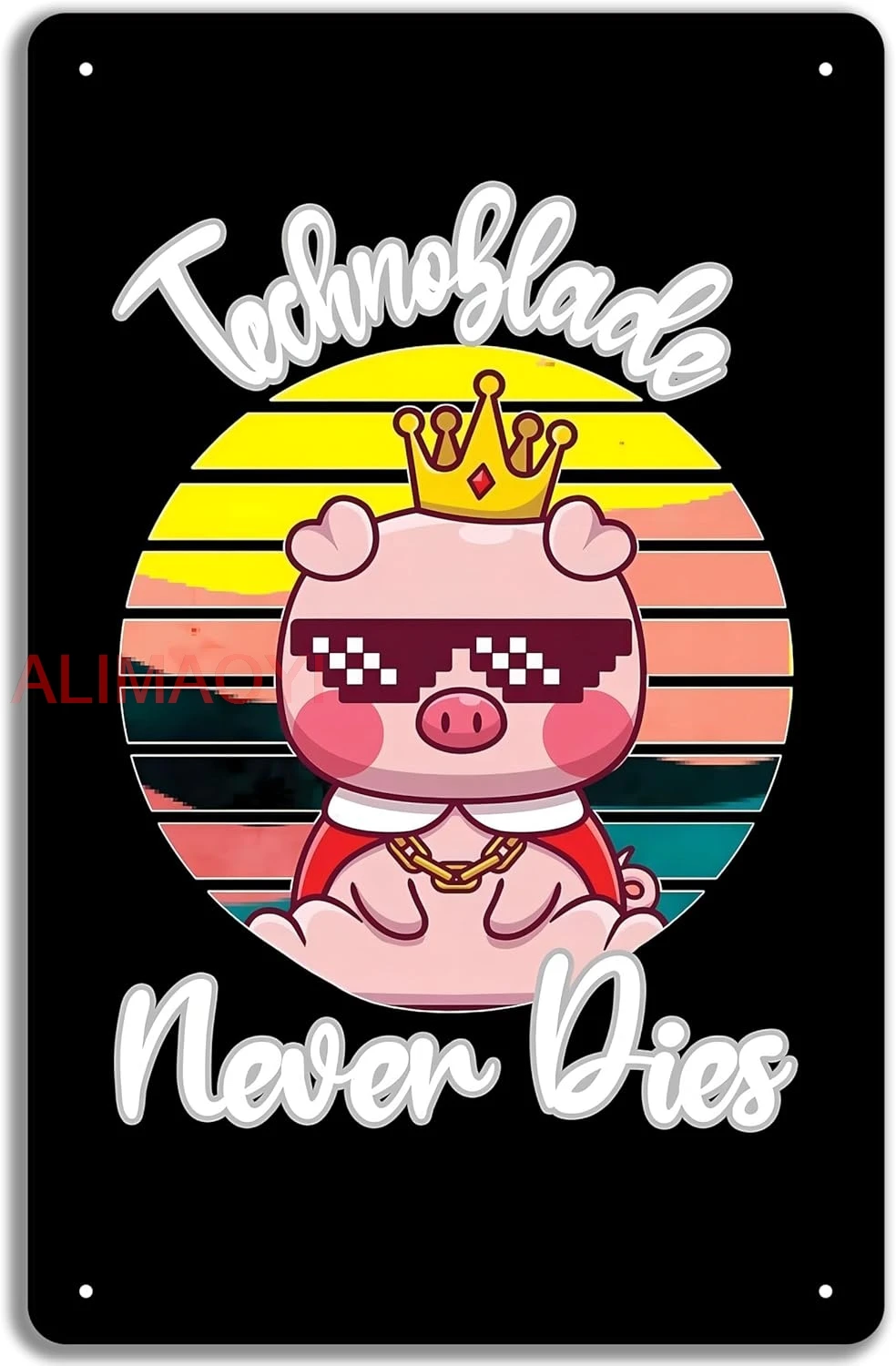 TECHNOBLADE NEVER DIES Poster Metal Sign Plaque Funny Home Cave Garage bar Wall Decoration 8 x 12 inch nice