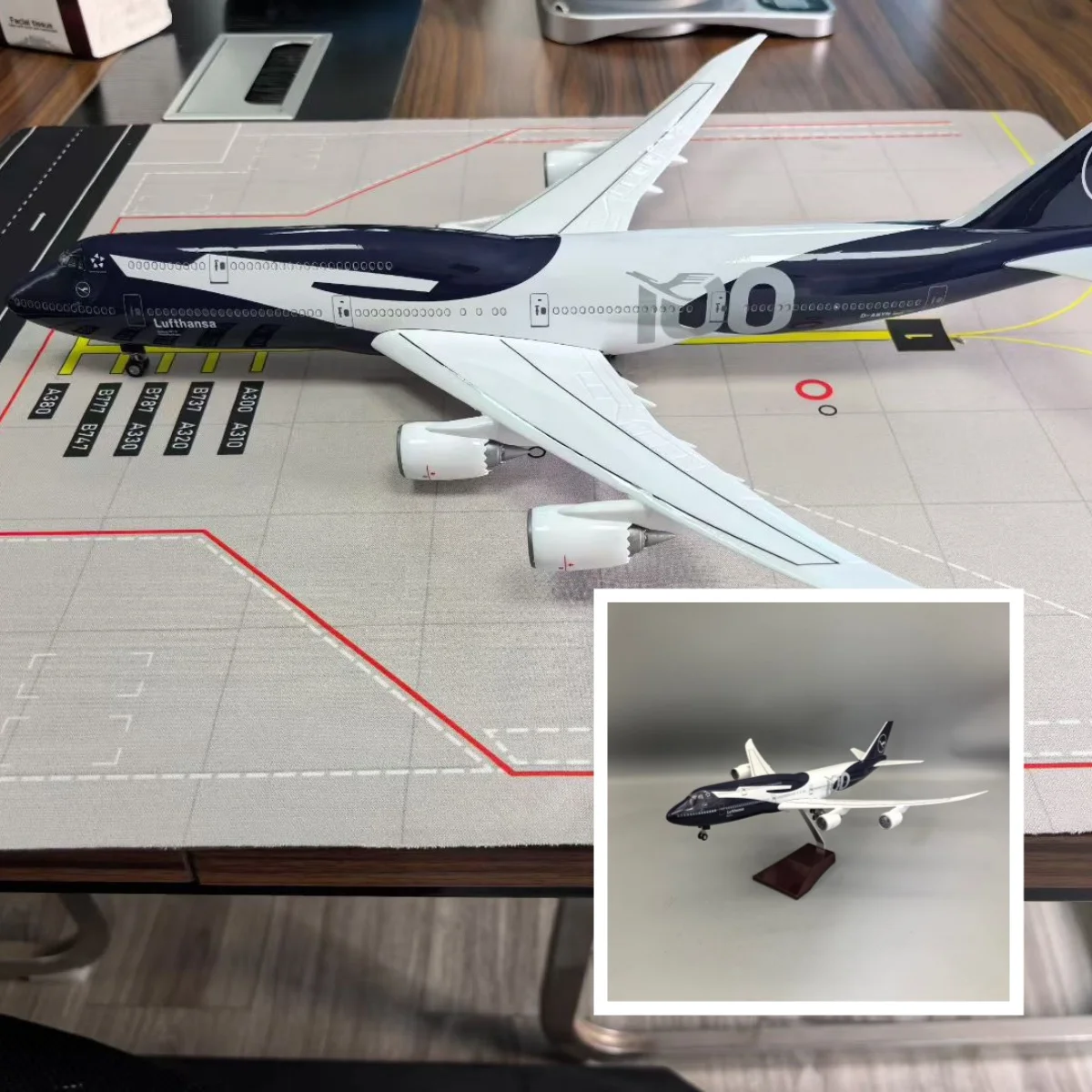 

43CM model planes Lufthansa B787 German 100years Diecast Airplane Model 787 Kits Resin Adults Fun Collectible Miniatures Aviatio
