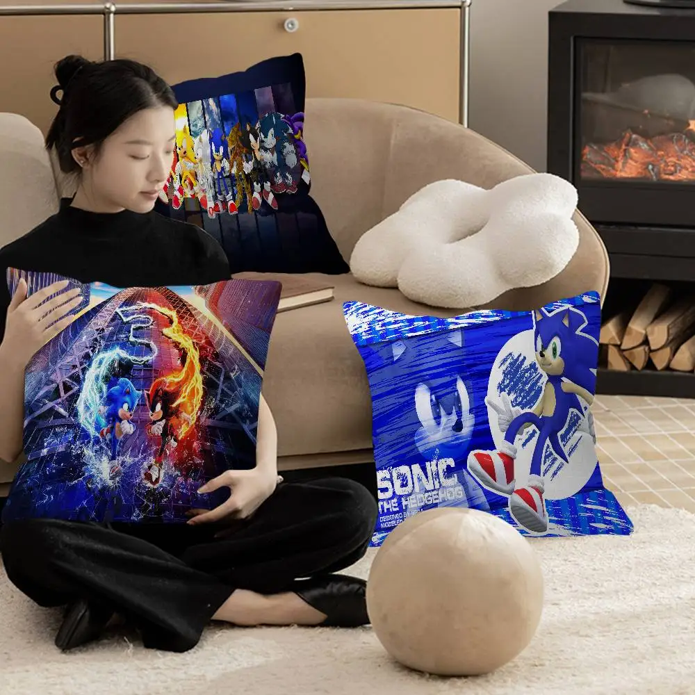 Cartoon S-Sonics Maple Design Cushion Cover Happy Autumn Harvest decor Holiday Decorati Pillow Cover