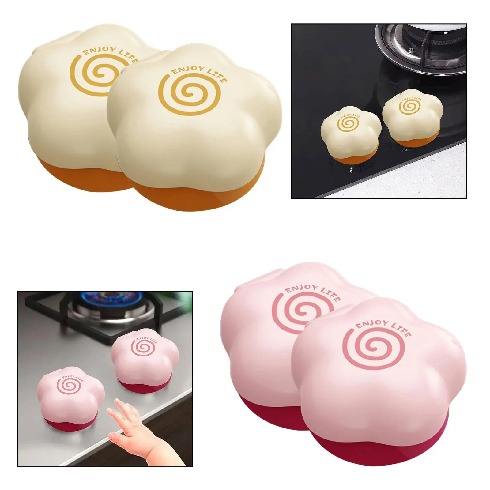 

2 Pieces Knob Covers Electric Oven Locks Guard Protection Childproof Home Kitchen Use Child Security
