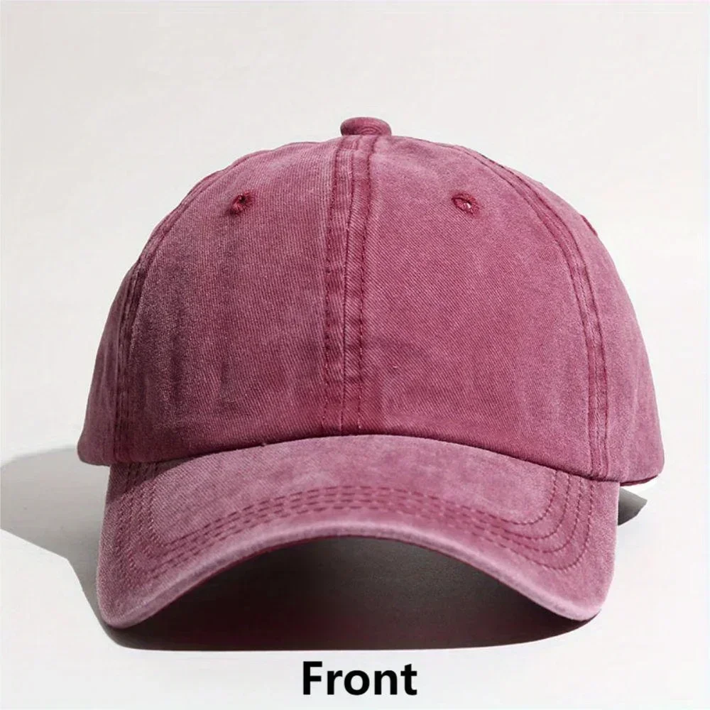

Simple Washed Hole Crossing High Ponytail Hat for Women, Versatile Baseball Cap Soft Top Baseball Cap
