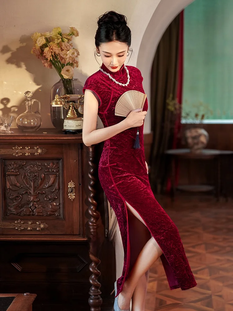 

Red Velvet Young Sle Revamped Mommy Dr 2026 New High End National Sle ort Sve Low Slit Pure Color