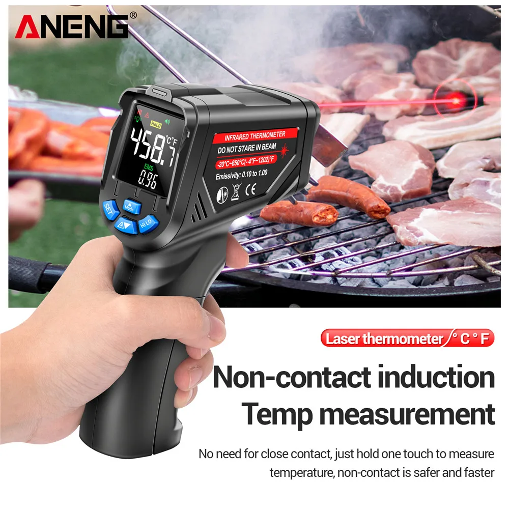 Infrared Thermometer Digital Non-Contact -20~650℃ ANENG TH05 IR Laser Termometro Pyrometer Gun  Laser Temperature Meter Tools