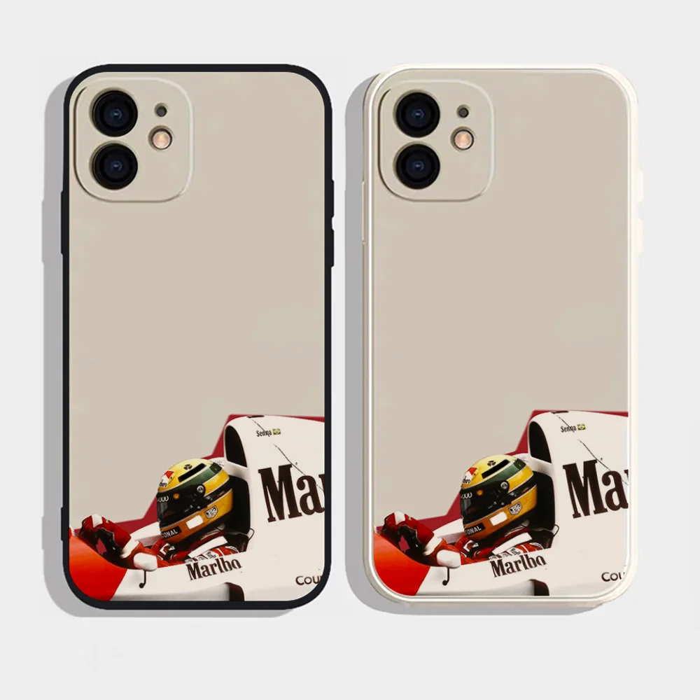 Epc F1 Ayrton Tacing Driver Senna Phone Case Silicone Soft For IPhone 16 15 14 13 12 11 Plus Pro Max Plus