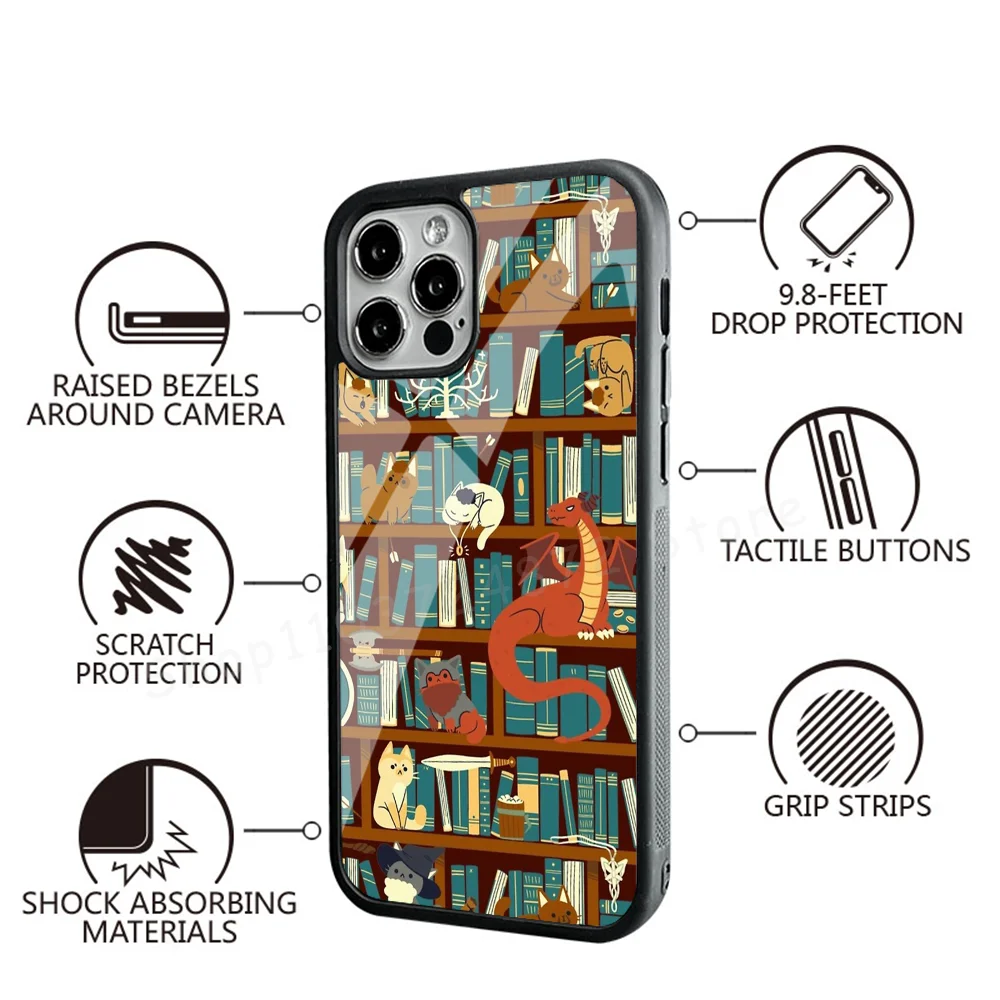 Library Of The Ring Phone Case For IPhone 15 14 13 Pro Max 11 Mini Alex Mirror For Magsafe Wireless Charging Cover image 3