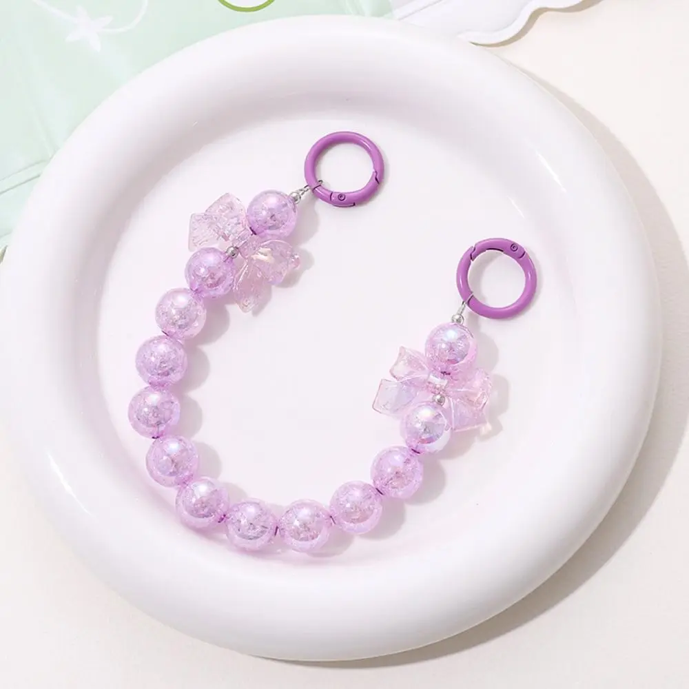 Simple Acrylic Burst Bead Chain Keyring Gradient Detachable Phone Lanyard Colorful Bag Chain Strap Bag Accessories