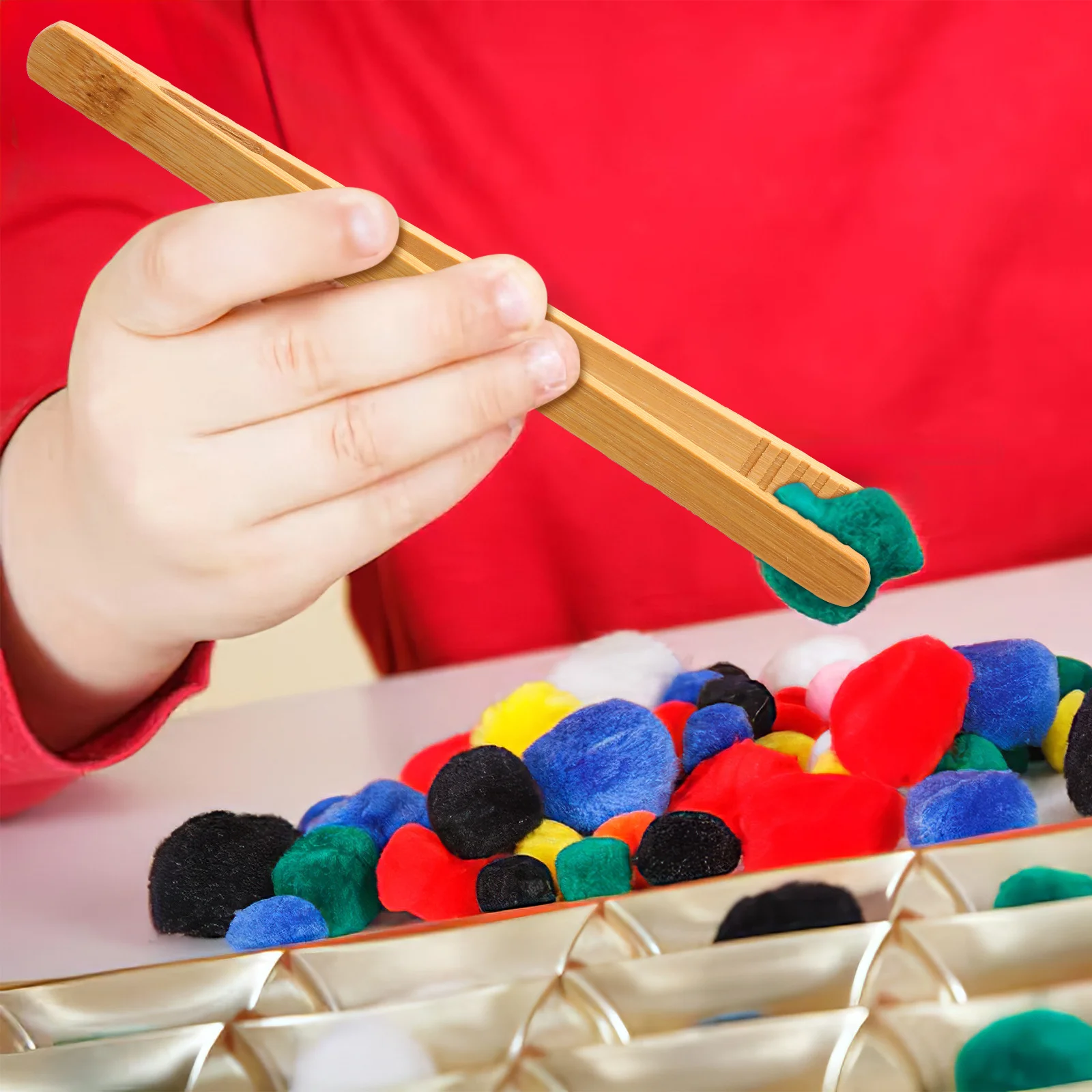 4 stuks Montessori Bamboe Pincet Fijne Motoriek Training Educatieve Hulpmiddelen voor Kinderen Peuters Vroeg Leren Spelen