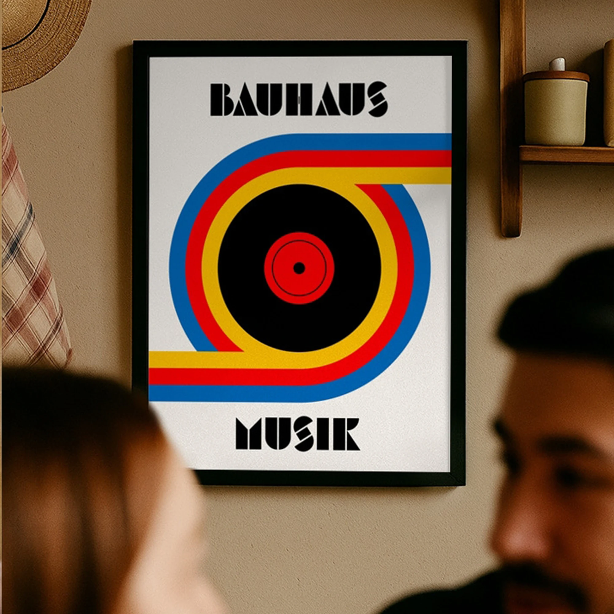 Modern Abstract Bauhaus Music Wall Art Print Canvas Painting Poster Picture For Living Room,Bedroom Home Decor