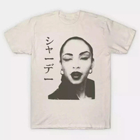 American Men's Sade Japan Tour White Cotton T-Shirt Unisex Summer New Men's and Women's Retro Fashion Top