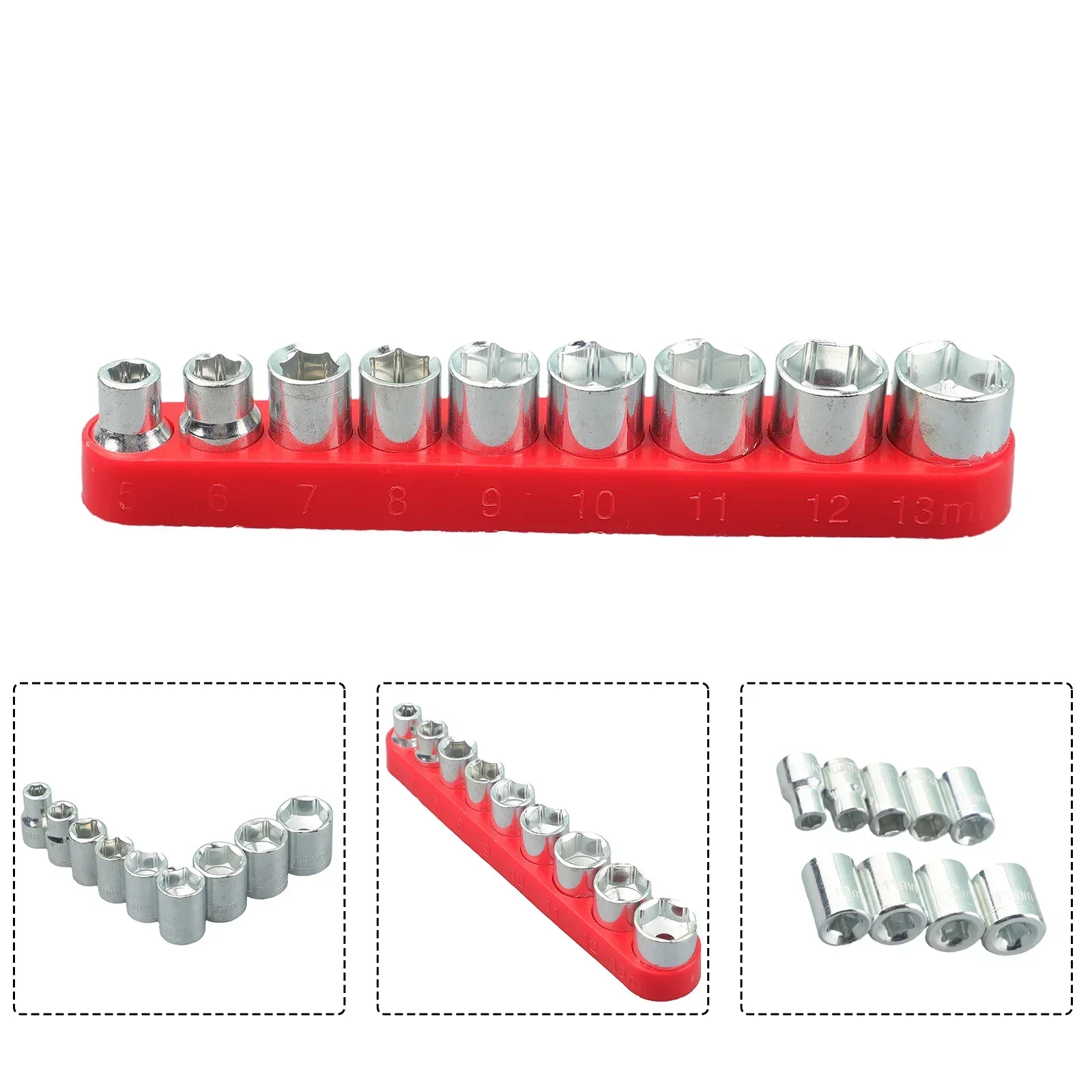 9PCS Sleeve Hexagon Key Socket Combination 5-13mm Carbon Steel Hexagon Screwdriver Hexagon Socket Hexagonal Hexagon