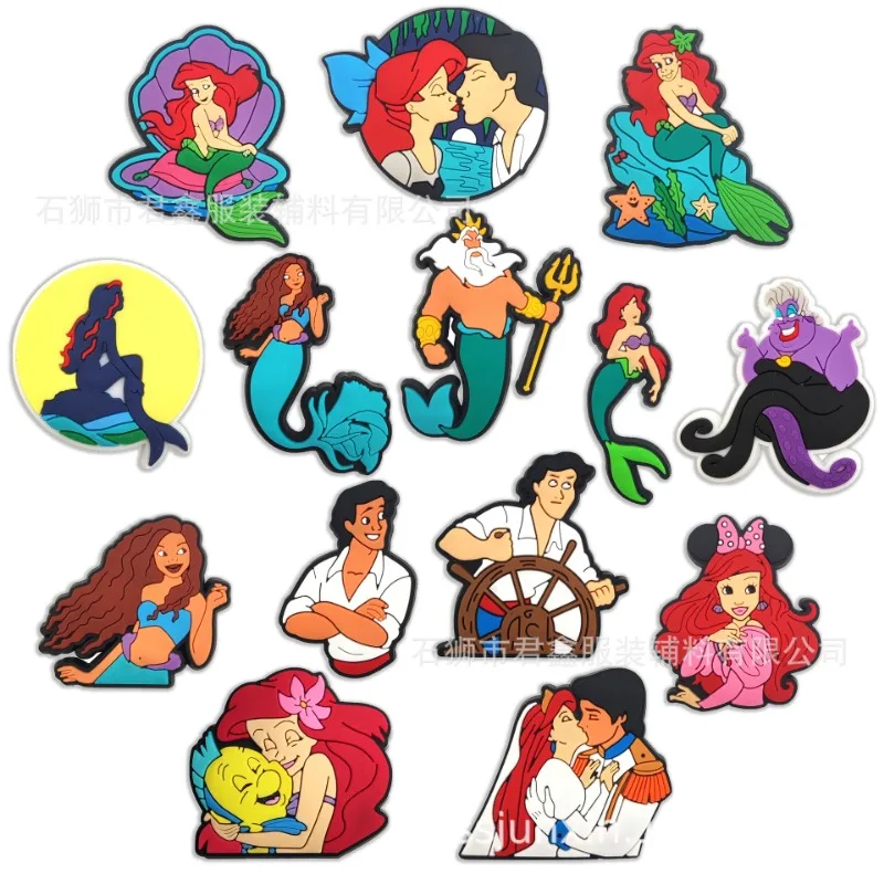 1Pcs Ariel the Mermaid  Anime Cute Charms Shoe Buckle DIY Cartoon Charm Shoe Accessories Kids Christmas Birthday Gifts