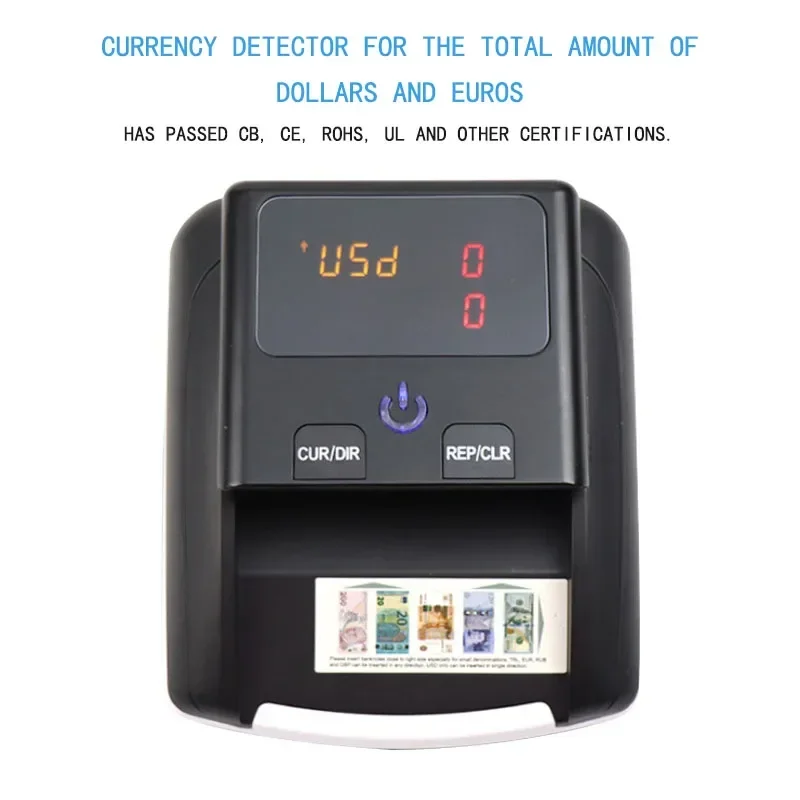 Euro/Dollar Money Checker Portable Mini Hand-held Commercial Cash Money Banknote Detector UV/MG/IR Counterfeit Detector XD-130