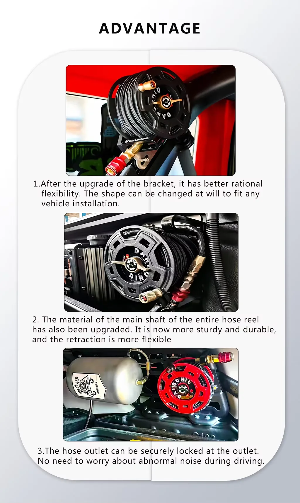Smart Auto-Retractable Off-Road Air Hose System (Pressure-Adaptive Anti-Jam Lock) 7m Length 175 psi Max Pressure for ACURA CDX