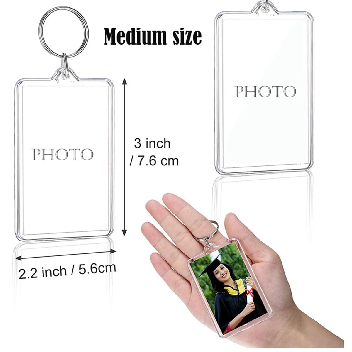 Picture Keychains Photo Frame Key Chain Pendant Photo Souvenir Decorative Buckle DIY Gift Key Chain