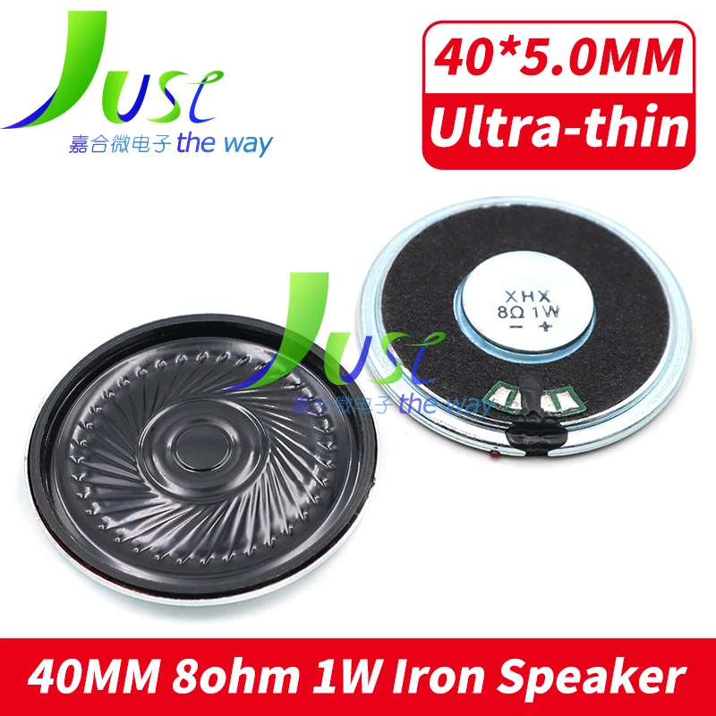 2Pcs 40MM 8Ohm 1W Iron Case Internal Magnet Speaker Ultra-thin 40*5.0MM Diameter 40 MM 8 Ohm 1 Watt Loud Speaker Loudspeaker