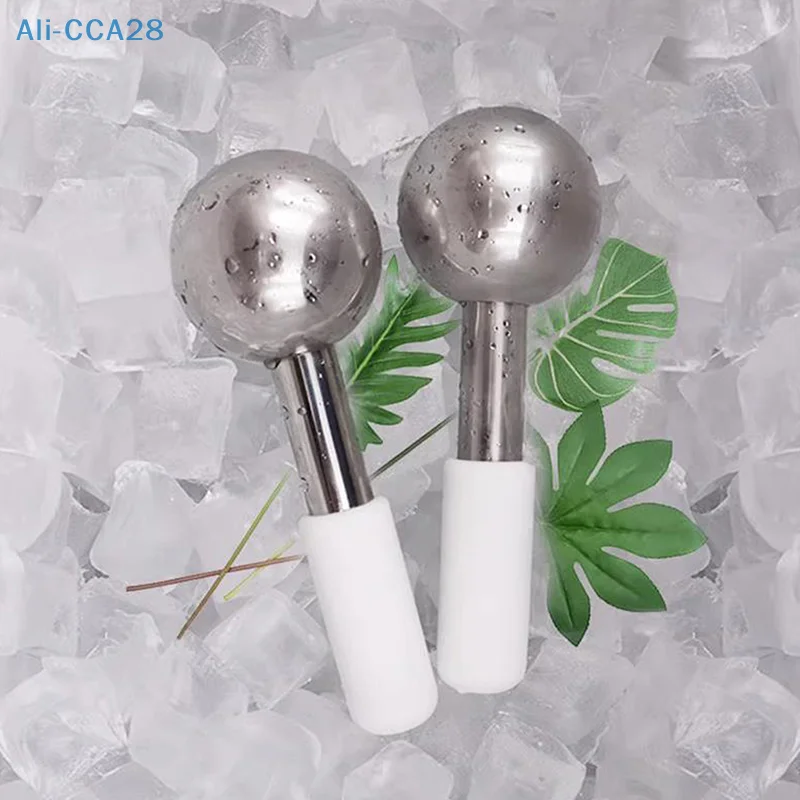 Facial Ice Globes Cold Hot Stainless Steel Facial Roller Skin Beauty Spa Cooling Globe Massage Ball Face Care Cryo Freeze Stick