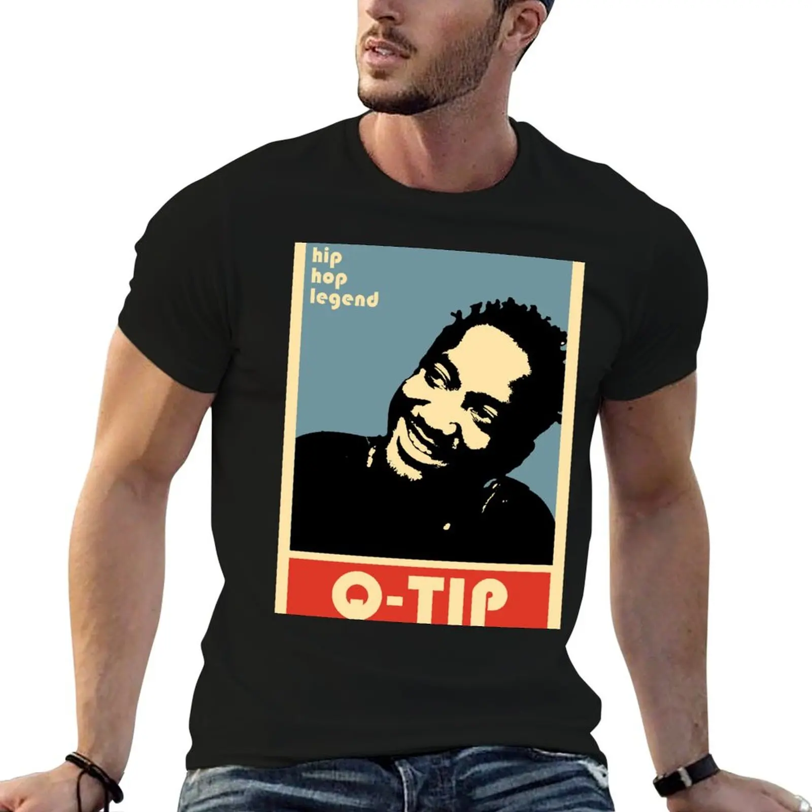 hip hop legend qtip poster T-Shirt cheap stuff Short sleeve tee man clothes hippie clothes black t-shirts for men