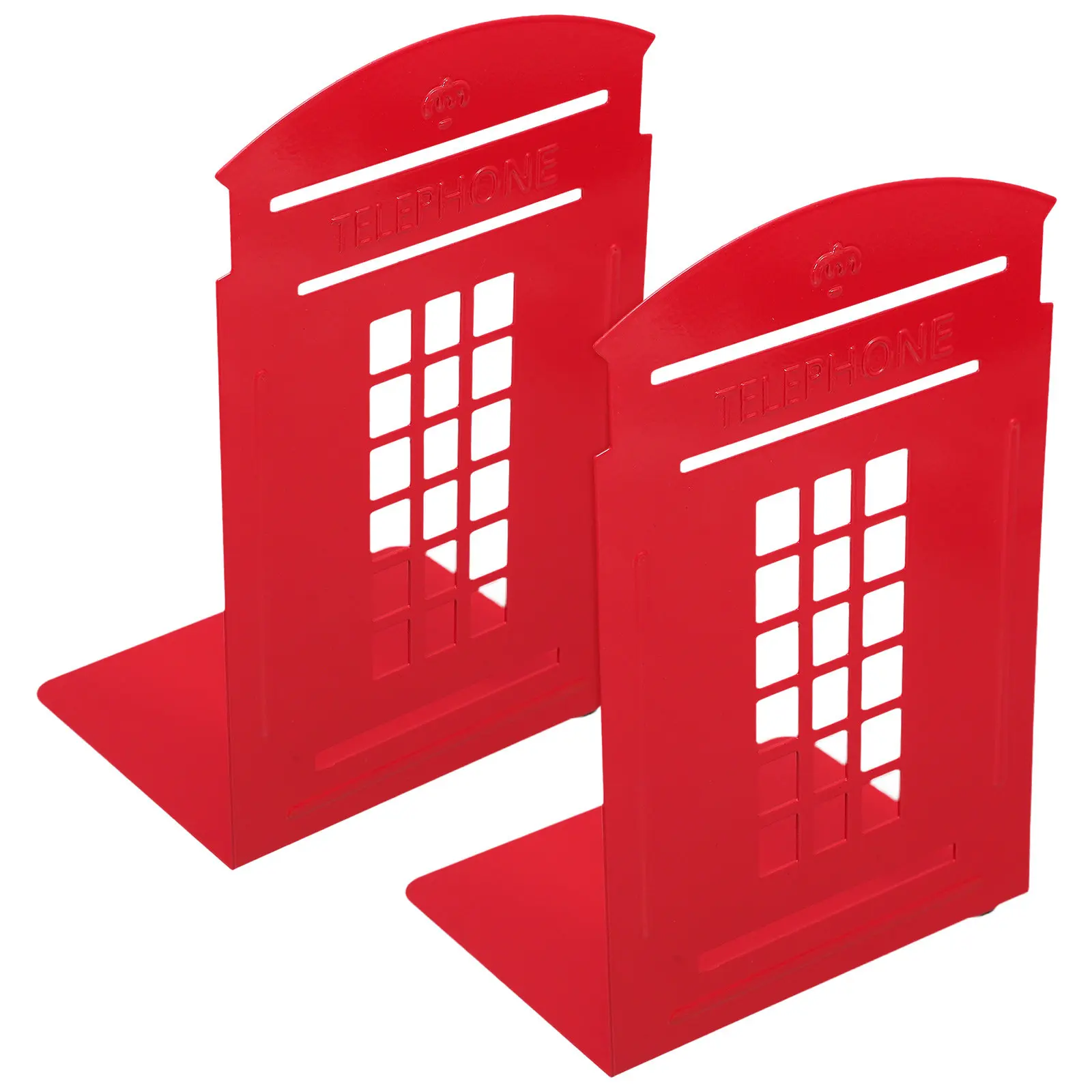 

2 шт. креативных железных подставок для книг в винтажном британском стиле в виде телефонной будки, декоративный органайзер для книг для дома и офиса, для полок