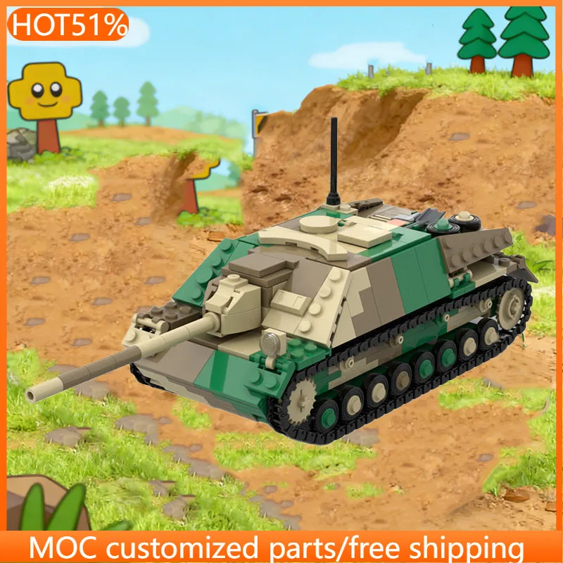 

Конструктор 619 деталей: Военная модель танка Jagdpanzer IV MOC, модульная сборка, развивающая технология, DIY, подарок для мальчиков на праздник