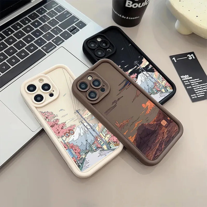 حافظة مشهد غروب الشمس لهاتف Xiaomi MI 14T Pro 13T 12T 13 12 11 Lite 5G NE 15 POCO X7 X3 X5 X6 F5 Pro F3 X5 X4 GT F4 M3 M6 Pro