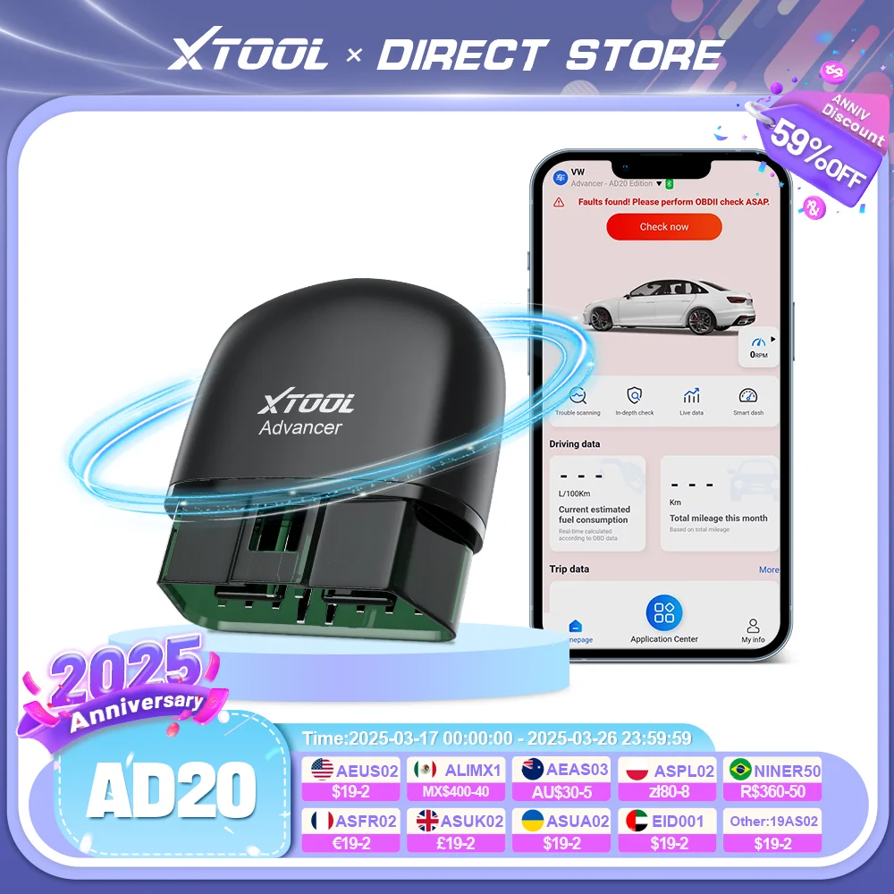 XTOOL AD20 OBD2 Scanner Cars Code Reader Automotive OBD 2 Diagnostic Tools Live Data Read fault Battery Test Check Engine Light