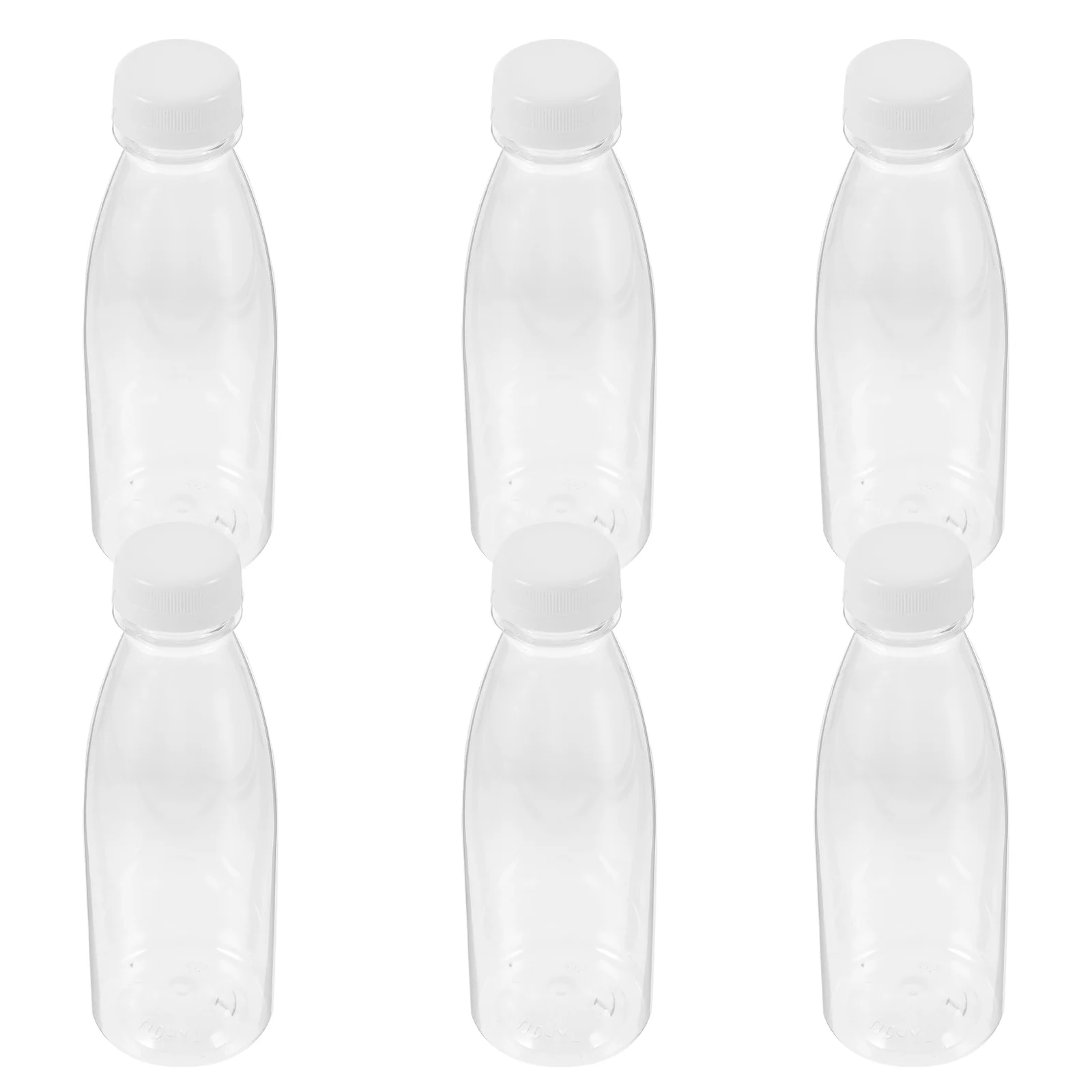 

6 PCS Sports Water Bottle Juice Storage Favor Jars PET Bottles with Cover Empty Black