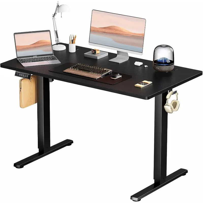 Standing Desk, Adjustable Height Electric Sit Stand Up Down Computer Table, 48x24 Inch Ergonomic Rising Desks for Work Office