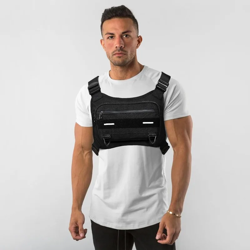 Vest Bag Multifunctional Tactical Vest Adjustable Running Chest Bag Travel Fashion Men\'s Bag Breathable Bicycle Vest Sports Bag