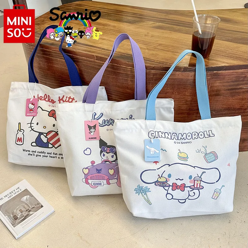 MINISO Women's Handbag Fashionable High Quality Hot Selling Girl Shoulder Bag Cartoon Cute Large Capacity Women's Shopping Bag