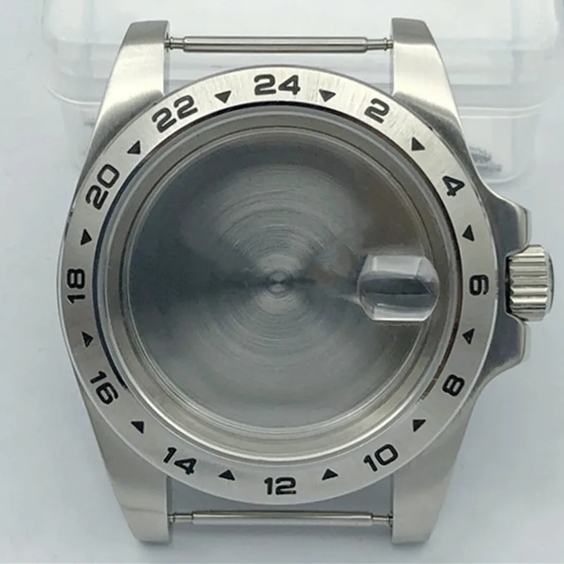 

40mm Solid Border Explorer 2 Look Watch Case Sapphire Glass Fit Nh35 Eta2824 2836 Miyota8205 8215 Pt5000 Dg2813 3804