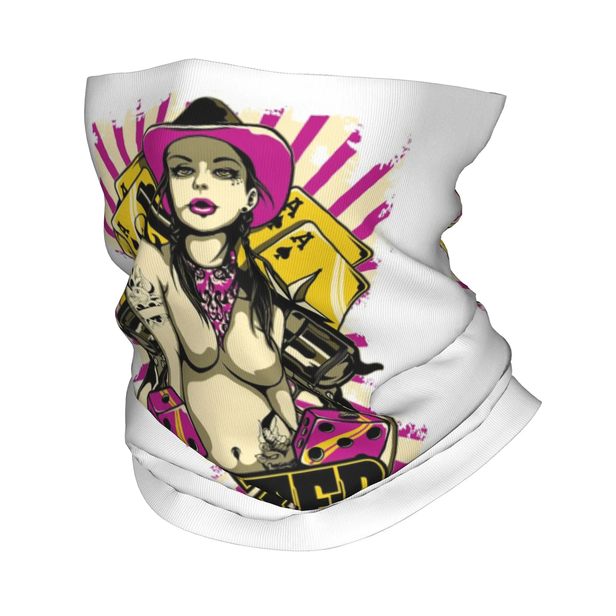 

Многофункциональный шарф-бандана с принтом Wanted Outlaw Queen Dice and Poker, маска для лица, для занятий спортом на открытом воздухе, унисекс, для взрослых