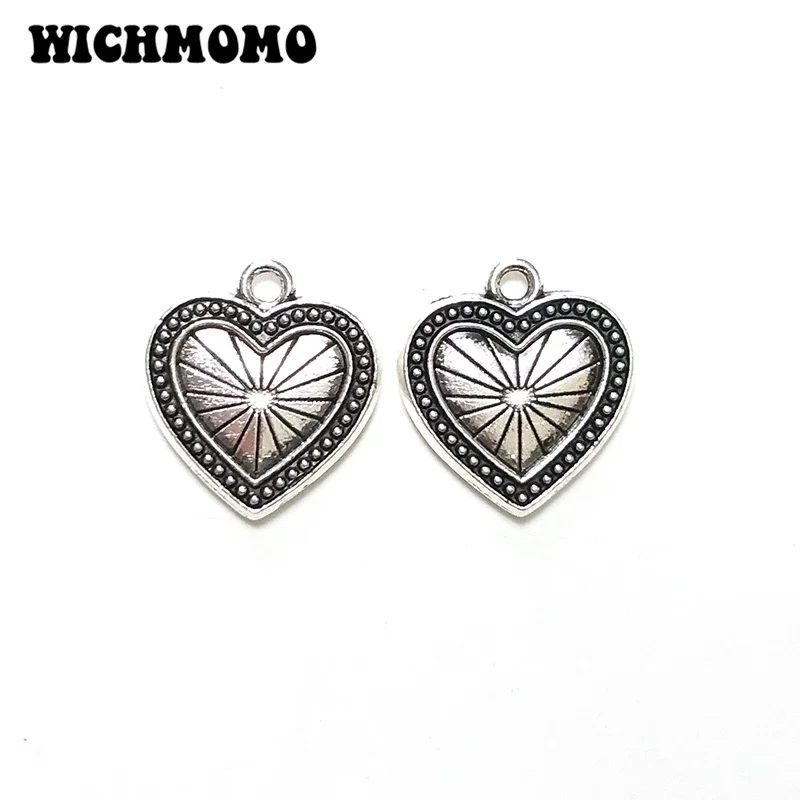 New 22mm 8pieces Zinc Alloy  Hearts Shape Charms Pendant for Necklace Bracelet Jewelry Accessories