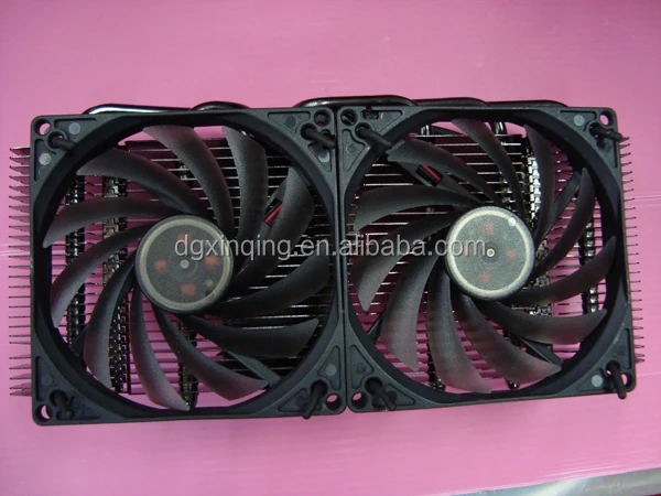 Computer graphics card dual fan aluminum heat sink