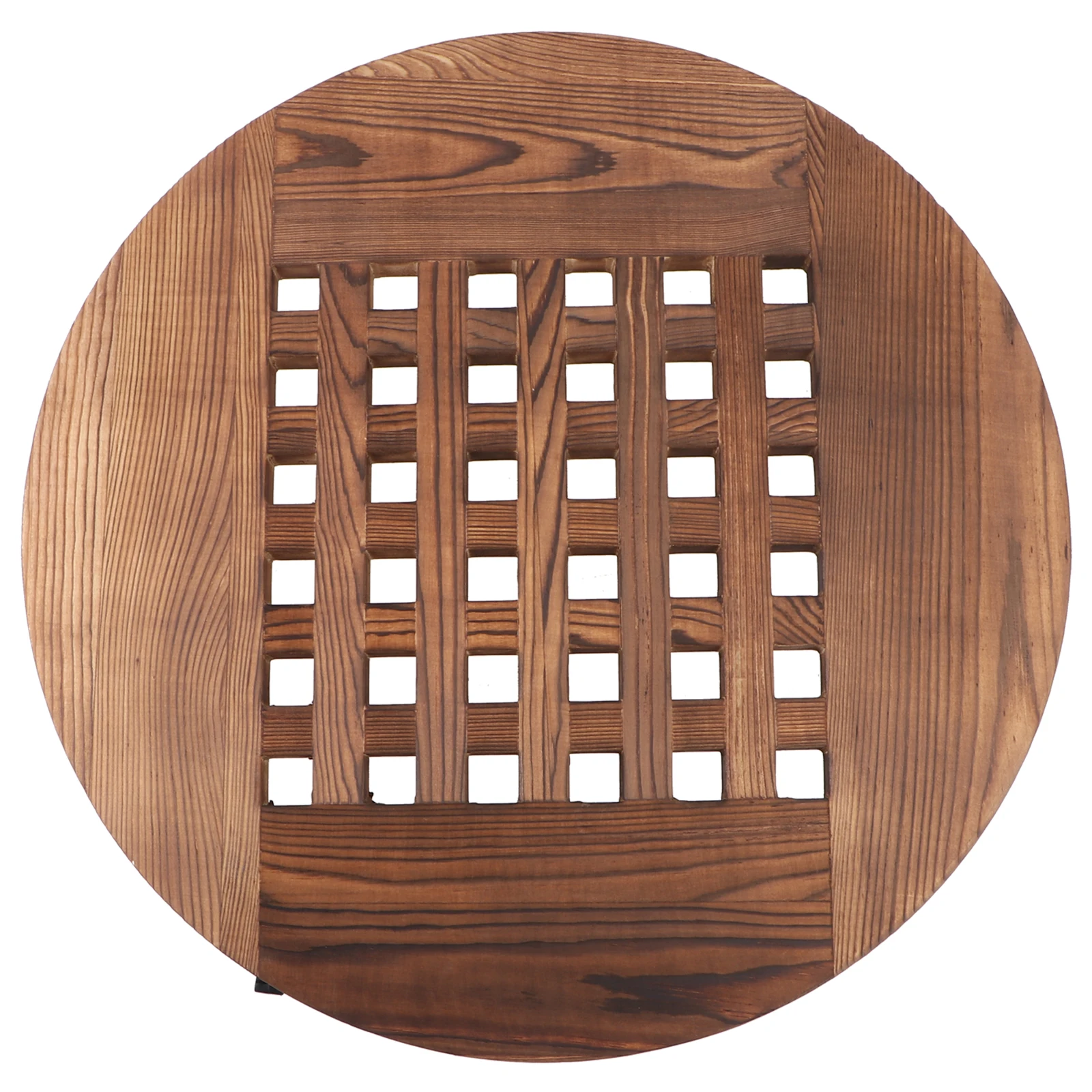 

Wooden Plant Thickened Material Durable Flowerpot Wheel Round Potted Stand Rack Brown Base Storage Planter Garden
