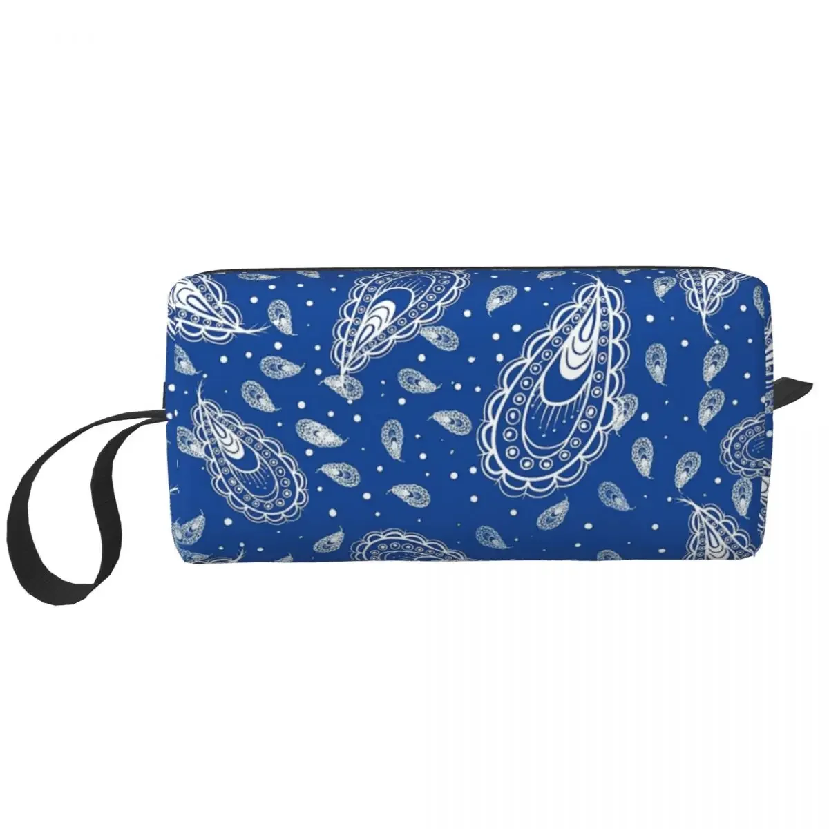 

Crip Gang Style Paisley Print Makeup Bag Cosmetic Organizer Dopp Kit Toiletry Cosmetic Bag for Women Beauty Travel Pencil Case